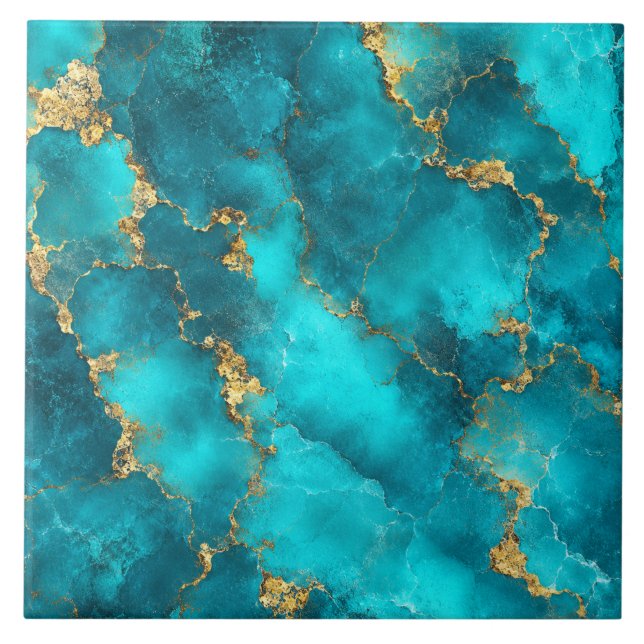 Carreau de céramique en marbre de luxe turquoise o (Devant)
