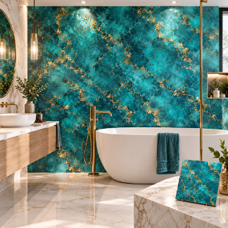 Carreau de céramique en marbre de luxe turquoise o