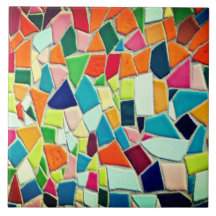Carreau de céramique en mosaïque colorée