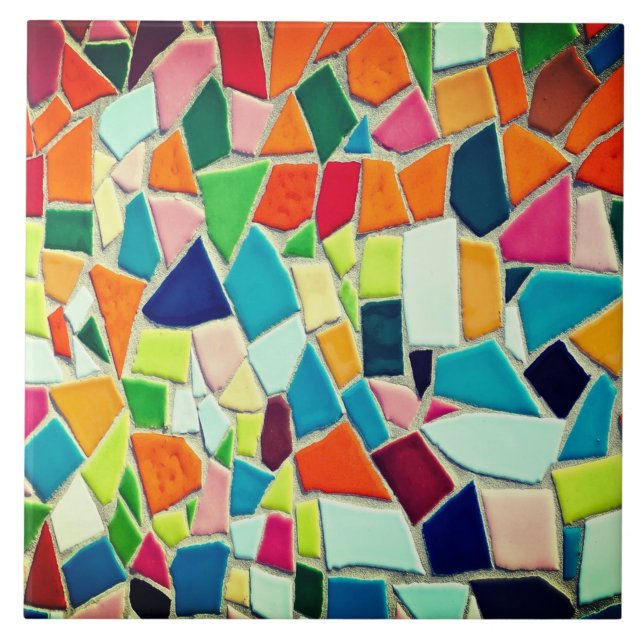 Carreau de céramique en mosaïque colorée (Devant)