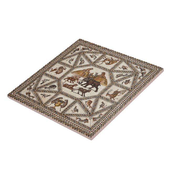 Carreau de céramique en mosaïque romaine (Côté)