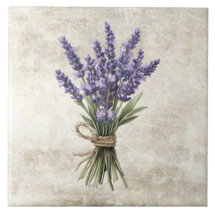 Carreau de céramique faux floral rustique lavande