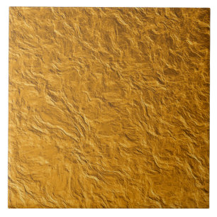 Carreau de céramique - Feuille d'or texturée