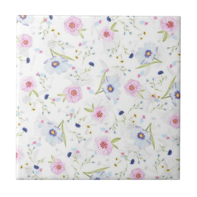 Carreau de céramique Fleur Floral (Devant)