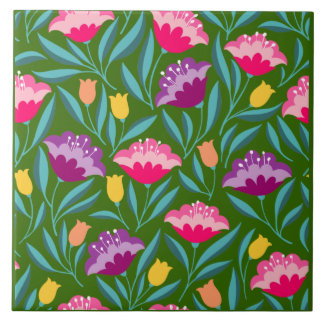 Carreau de céramique floral