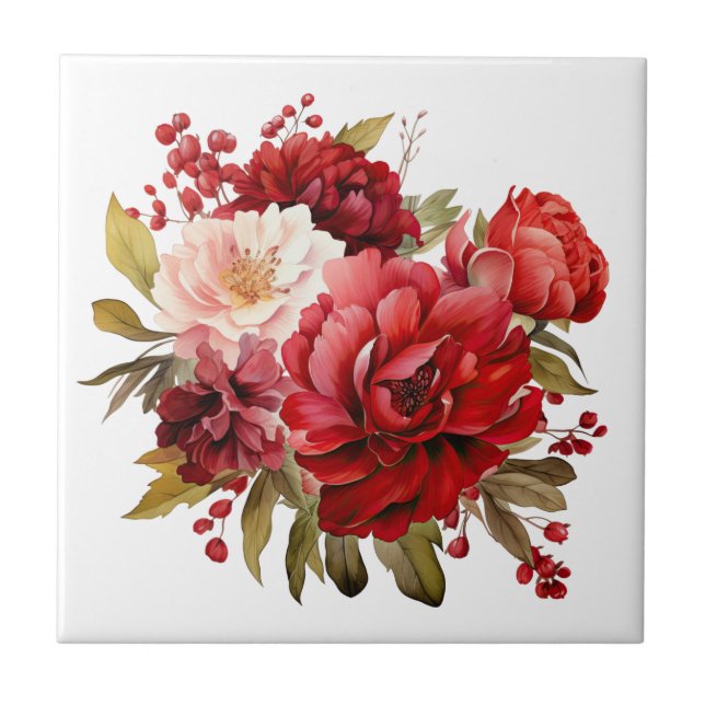 Carreau de céramique floral pour les fêtes (Devant)