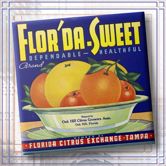 CARREAU DE CÉRAMIQUE - "Flor'da-Sweet" - Étiquette (Créateur téléchargé)