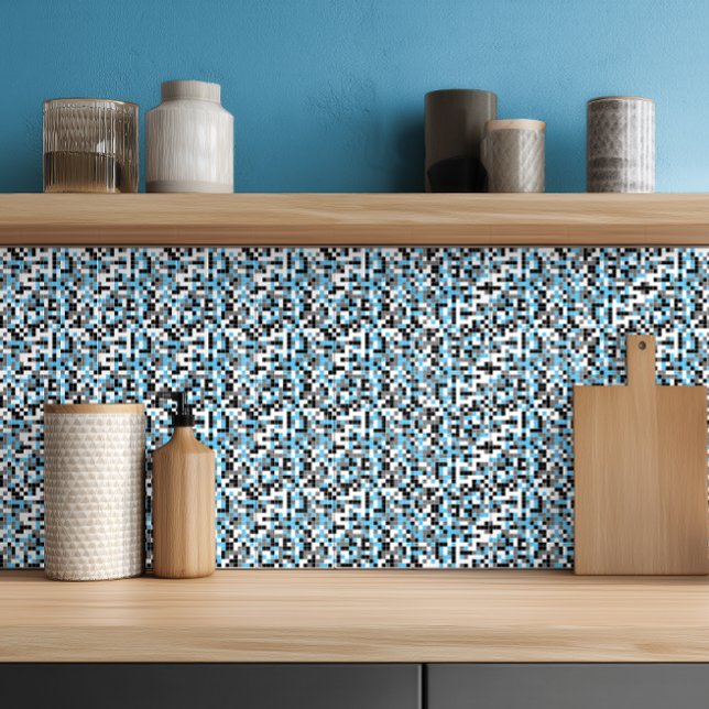 Carreau de céramique géométrique gris bleu moderne (Créateur téléchargé)