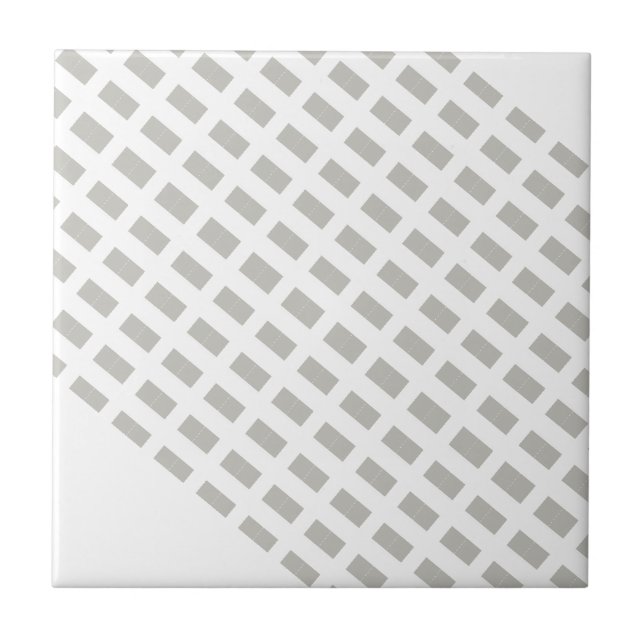 Carreau de céramique gris et blanc à rayures carré (Devant)