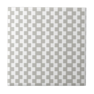 Carreau de céramique gris et blanc à rayures carré