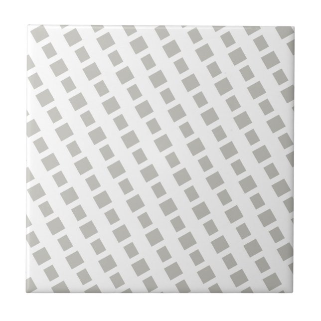 Carreau de céramique gris et blanc à rayures carré (Devant)