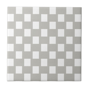 Carreau de céramique gris et blanc à rayures carré