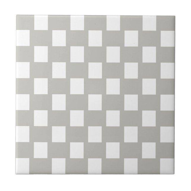 Carreau de céramique gris et blanc à rayures carré (Devant)