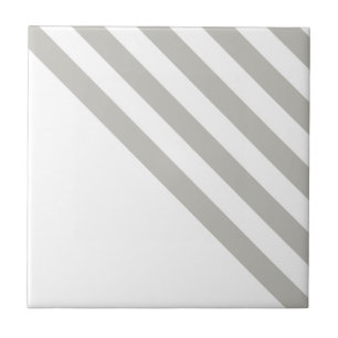 Carreau de céramique gris et blanc à rayures carré
