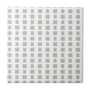 Carreau de céramique gris et blanc à rayures carré