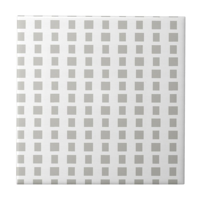 Carreau de céramique gris et blanc à rayures carré (Devant)