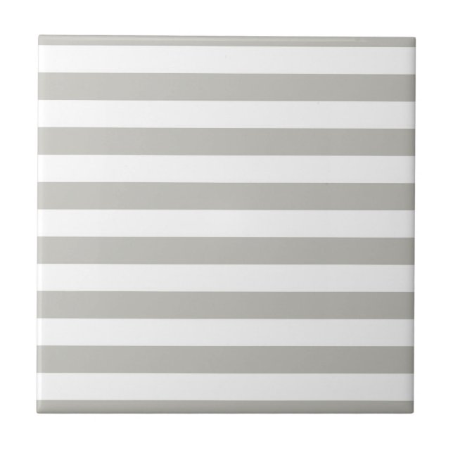 Carreau de céramique gris et blanc à rayures carré (Devant)
