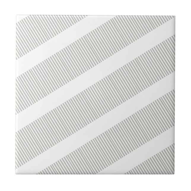 Carreau de céramique gris et blanc rayé (Devant)