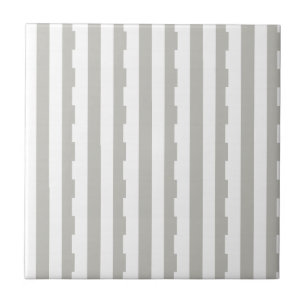 Carreau de céramique gris et blanc rayé