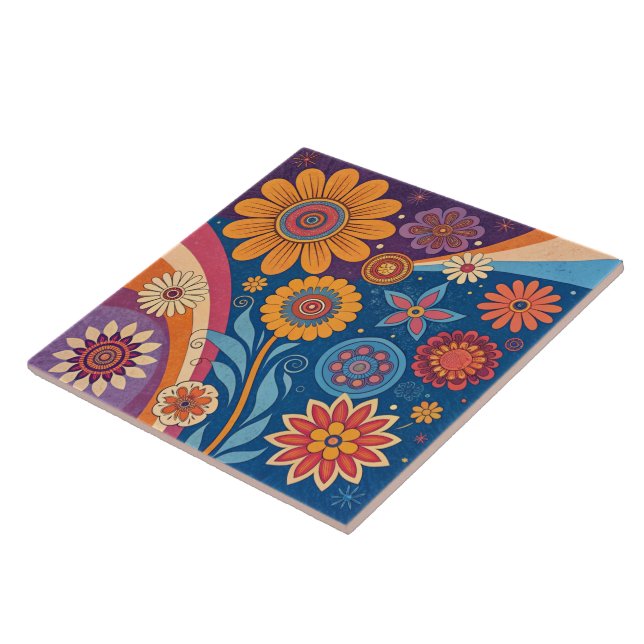 Carreau de céramique hippie (Côté)