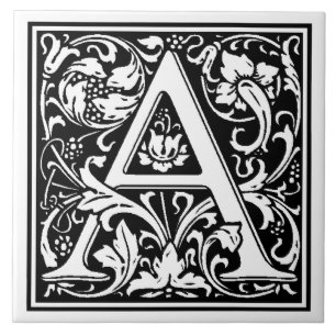 Carreau de céramique - Lettre A monogramme