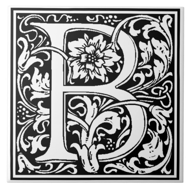 Carreau de céramique - Lettre monogramme B (Devant)