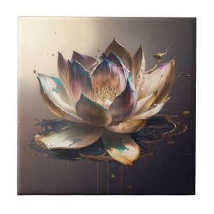 Carreau de céramique Lotus - Illustration florale