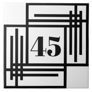 Carreau de céramique - Maison Art Déco/Numéro d'ap