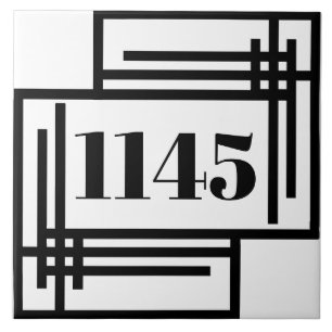 Carreau de céramique - Maison Art Déco/Numéro d'ap