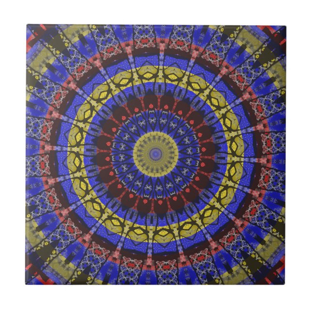 Carreau de céramique mandala décoratif (Devant)