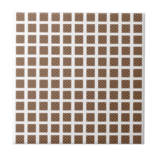 Carreau de céramique marron et blanc à rayures car (Devant)