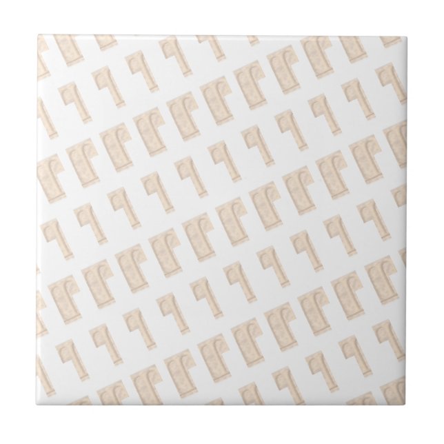 Carreau de céramique moderne classique beige et bl (Devant)
