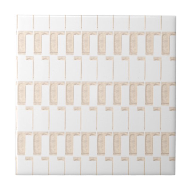 Carreau de céramique moderne classique beige et bl (Devant)