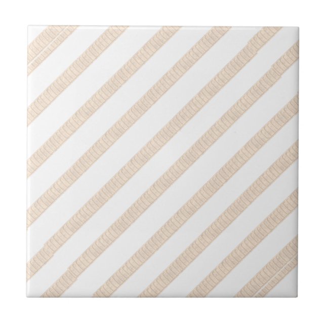 Carreau de céramique moderne classique beige rayé (Devant)