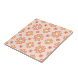 Carreau de céramique mosaïque florale rétro pastel