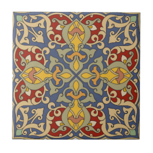 Carreau de céramique - Motif traditionnel arabesqu
