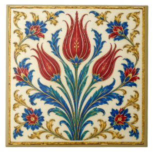 Carreau de céramique mural floral tulipe ottoman o