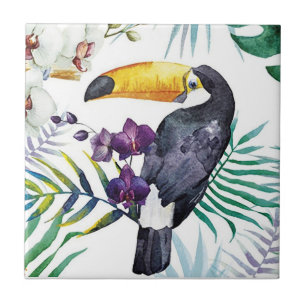 Carreau de céramique - Oiseau Tropical