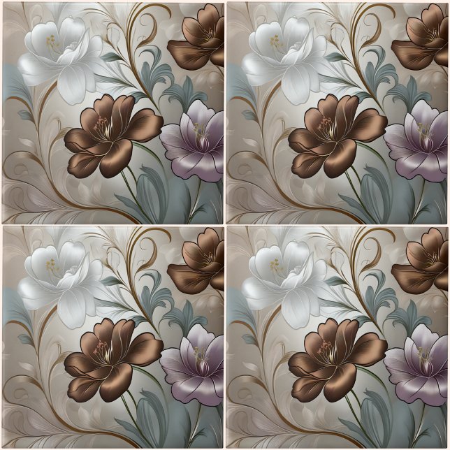 Carreau de céramique Ollie Blooms (Ollie Blooms Ceramic Tile
(Four by Four)
)