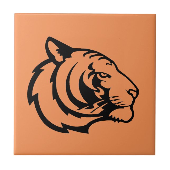Carreau de céramique orange tigre (Devant)