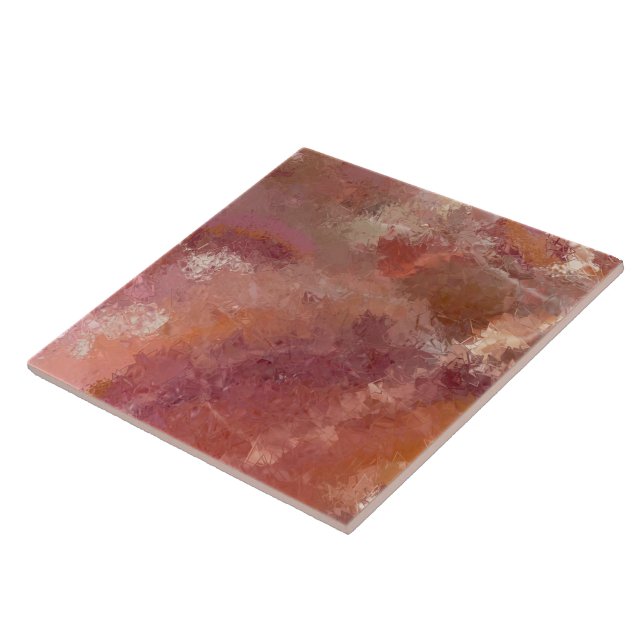 Carreau de céramique pastel à craquelure orange (Côté)