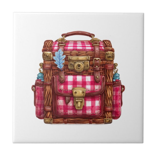 Carreau de céramique Pique-nique Plaid Feuille (Devant)