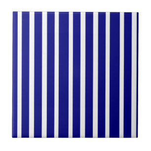 Carreau de céramique rayé bleu et blanc