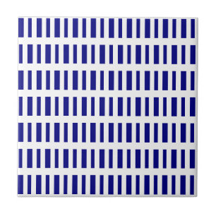 Carreau de céramique rayé bleu et blanc