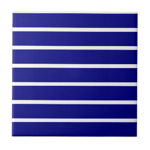 Carreau de céramique rayé bleu et blanc