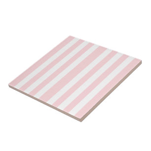 Carreau de céramique rayé rose et blanc