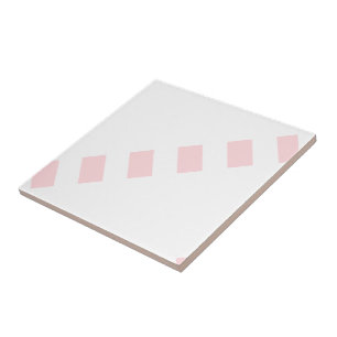 Carreau de céramique rayé rose et blanc rayé