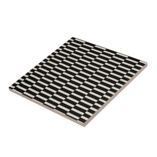 Carreau de céramique rayure noire et beige