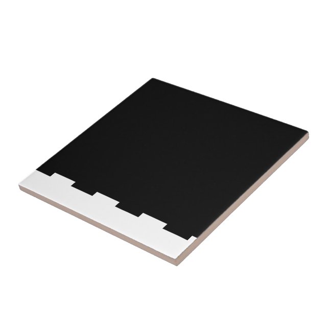 Carreau de céramique rayure noire et beige (Côté)
