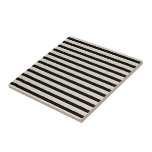 Carreau de céramique rayure noire et beige